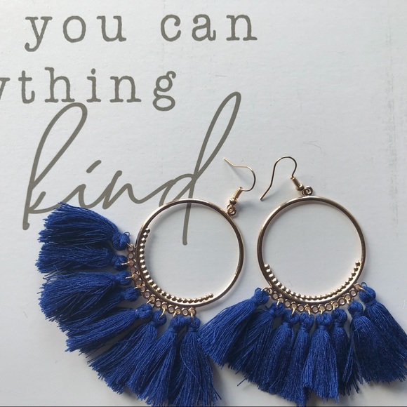 New Boho style colorful tassel fringe drop earring - Picture 5 of 5